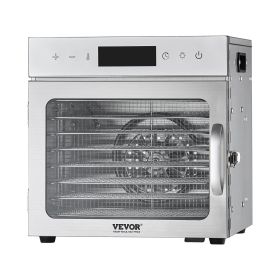 Food Dehydrator Machine, 8 Stainless Steel Trays, 400W Electric Food Dryer with Adjustable Temperature & 24-Hour Timer, Heated Dryer for Jerky, M